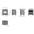 Ecosy+ Ottawa Deluxe Wide - Defra Approved 5kw - Eco Design Approved  - Woodburning Stove